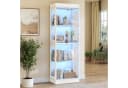 SVEYLXA Vitrine Beleuchtete LED Vitrine mit Glastüren & Regalen in Weiß Bild 2