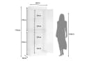 SVEYLXA Vitrine Beleuchtete LED Vitrine mit Glastüren & Regalen in Weiß Bild 5