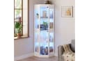 SVEYLXA Eckvitrine Beleuchtete LED Ecken-Vitrine mit Glastüren Bild 3