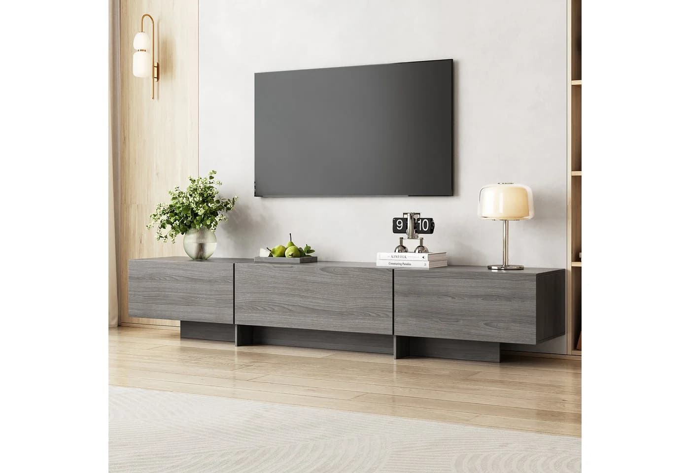 SVEYLXA TV-Schrank Moderner TV Unterschrank für bis zu 75 Zoll mit 3 Schränken - Bild 2