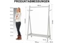AQIMUELE Kleiderständer Massivholz Weiß mit Ablage Bild 1