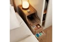 AQIMUELE Nachttisch Massivholz 2 Schubladen Walnuss Bild 4