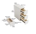 AQIMUELE Nachttisch Weiß 3 Schubladen Massivholz Bild 1