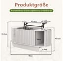 SVEYLXA Höhenverstellbarer Couchtisch mit Stauraum & Schiebetüren Lift-Top Weiß Bild 4