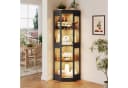 SVEYLXA Eckvitrine mit LED-Beleuchtung und Glastüren Schwarz Bild 2