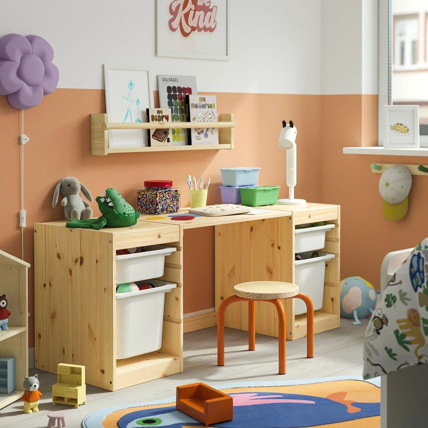 IKEA TROFAST Tischplatte Kiefernholz Weiß Gebellt