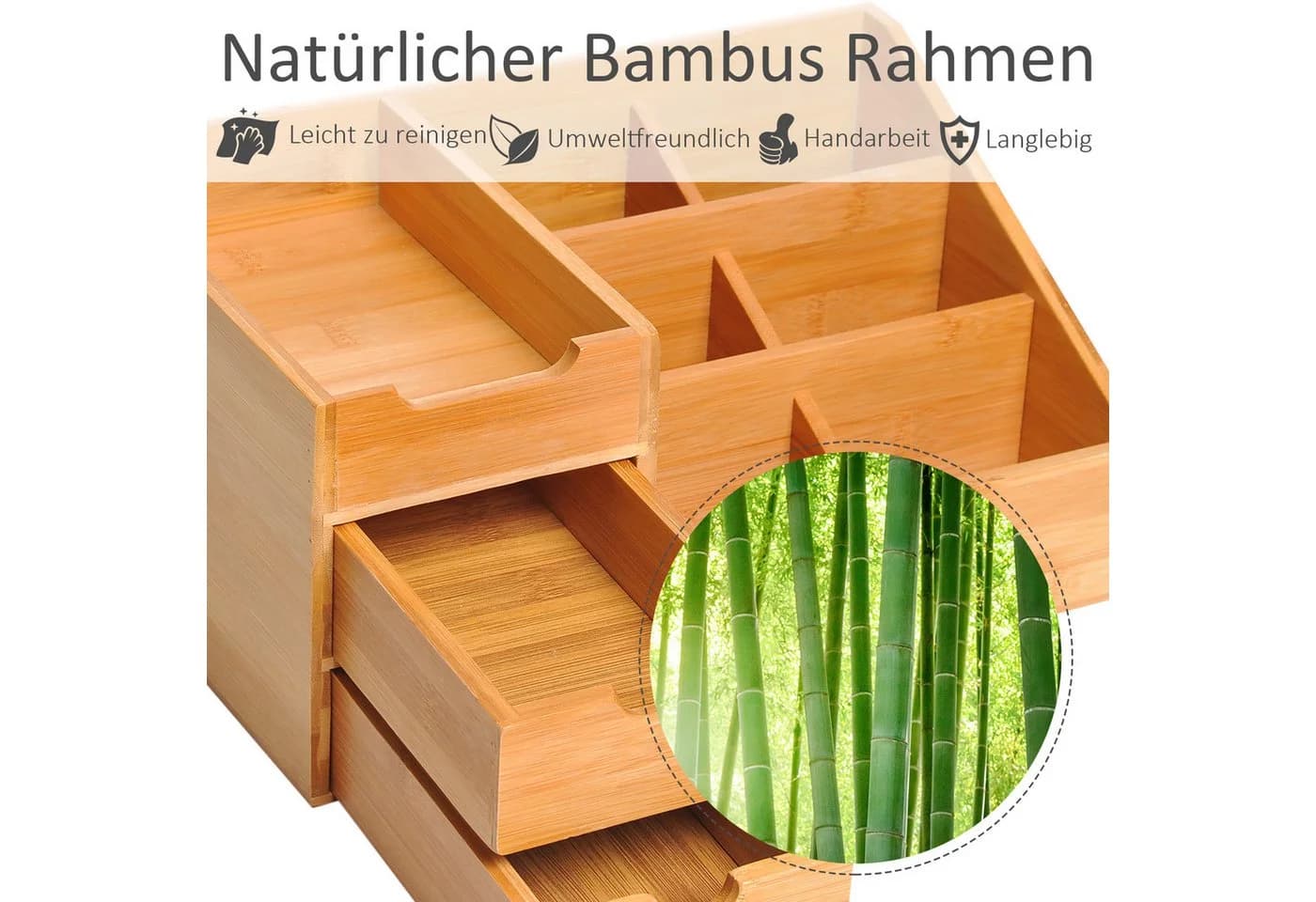 MC Star Schreibtischorganizer Bambus 2 Schubladen - Bild 5