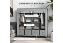 MC Star Kleiderschrank mit Kleiderstange 10 Fächer 4 Schubladen grau Bild 4