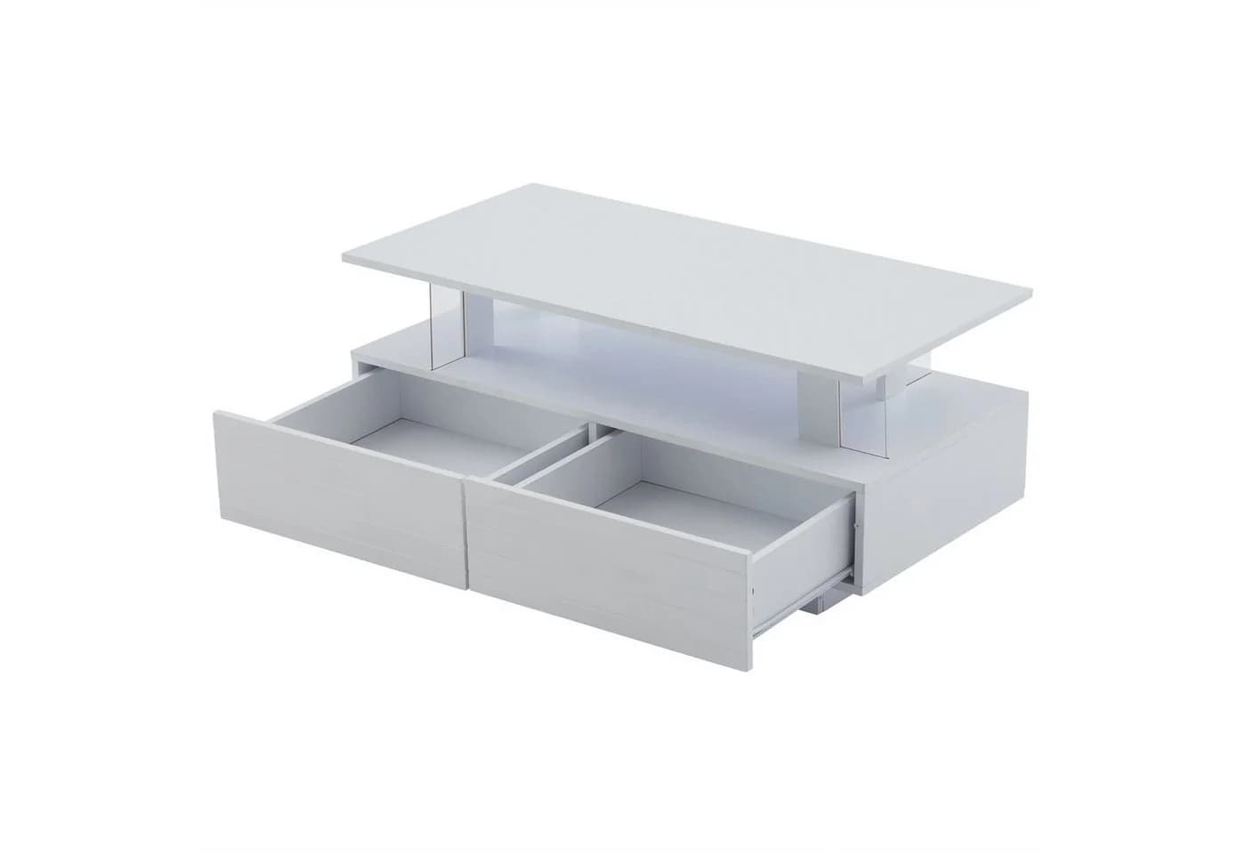 MC Star LED-Couchtisch Acryl Weiß mit Stauraum - Bild 5
