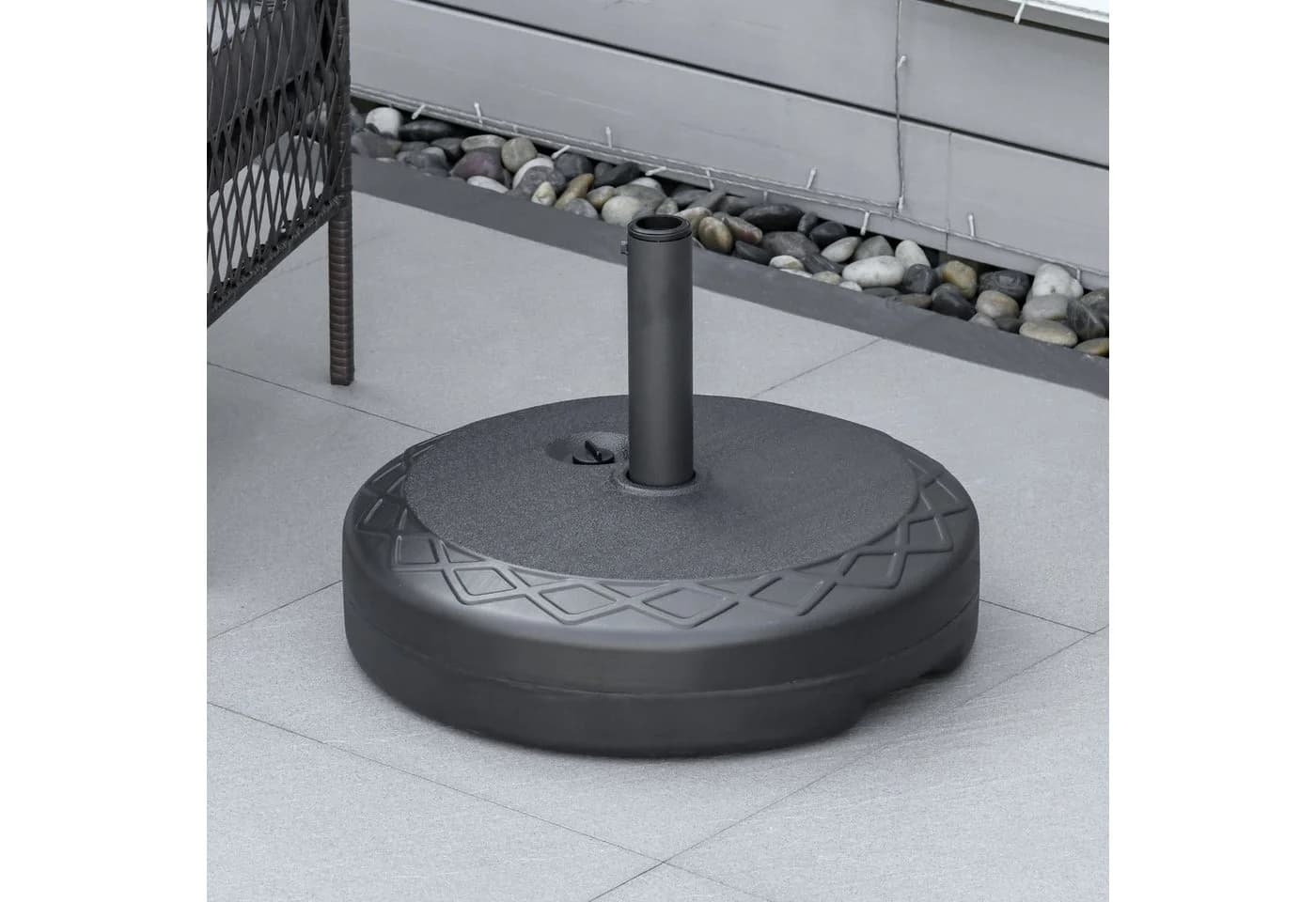 MC Star Sonnenschirmständer Schwarz HDPE & Stahl befüllbar
