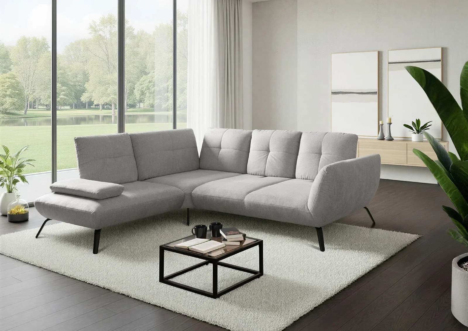 Polsterecke Elastoform SANYO PLUS Silber Stoff
