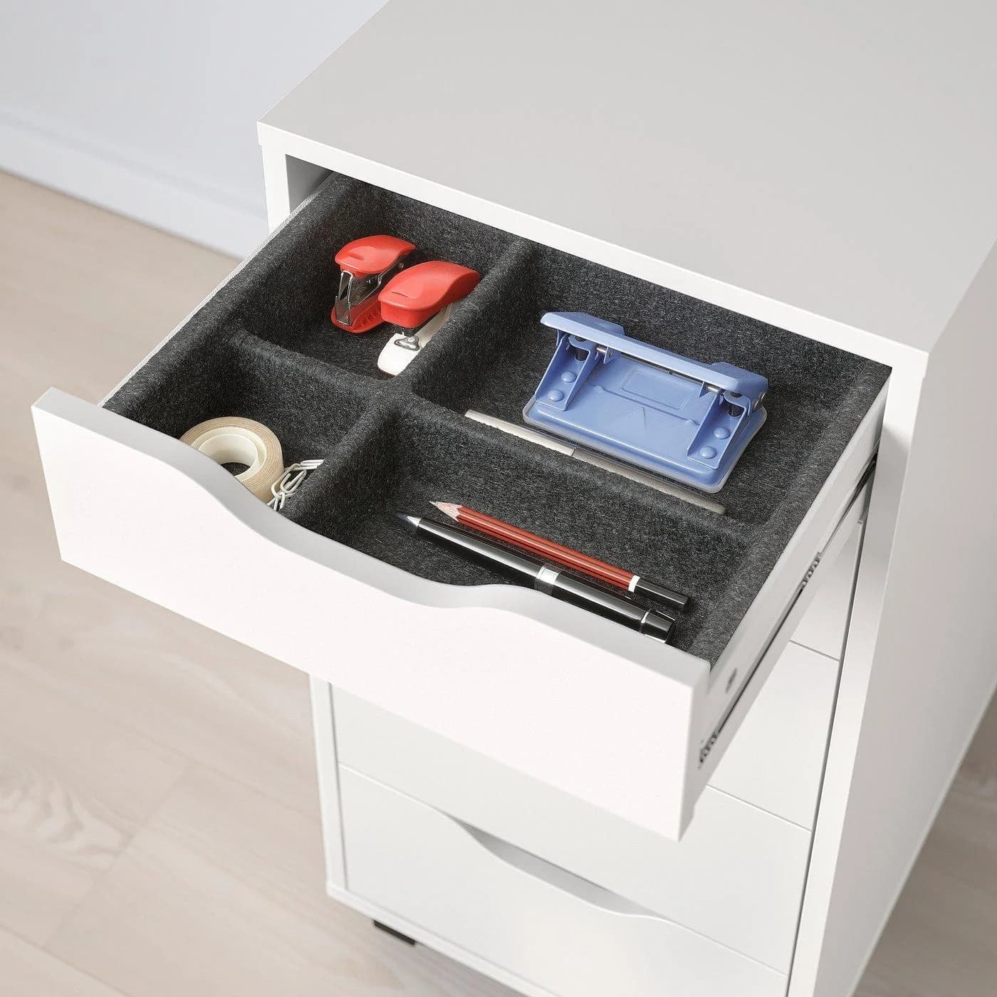 IKEA ALEX Schubladenelement mit Einsatz Weiß 36x70 cm