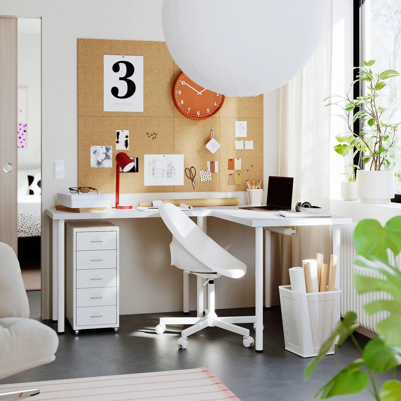 IKEA LAGKAPTEN / LINNMON Schreibtisch L-förmig Weiß