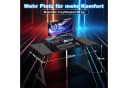 Clanmacy Gamingtisch Schwarz Ergonomische Z-Form mit Kabelmanagement Bild 1