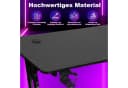 Clanmacy Gamingtisch Schwarz Ergonomische Z-Form mit Kabelmanagement Bild 5