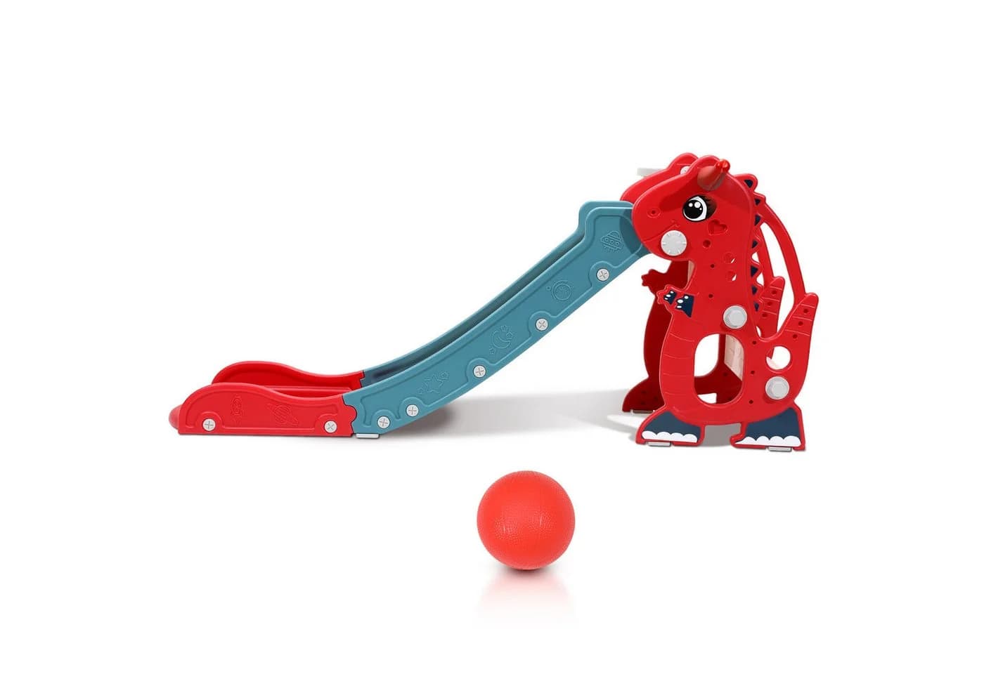 Clanmacy 4-in-1 Kinderrutsche mit Basketballkorb Rot - Bild 2