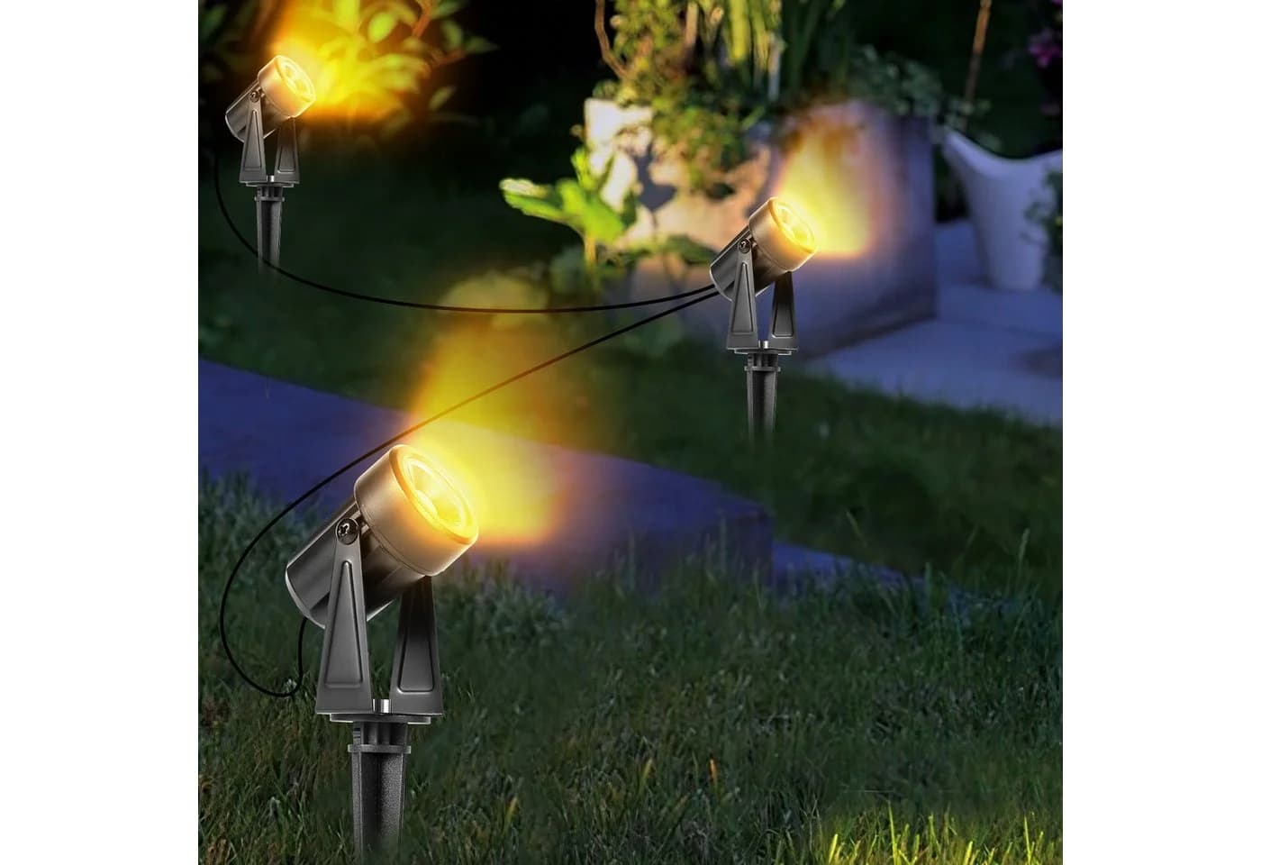 Clanmacy LED Gartenstrahler 6er Set IP65 Wasserdicht Warmweiß - Bild 5