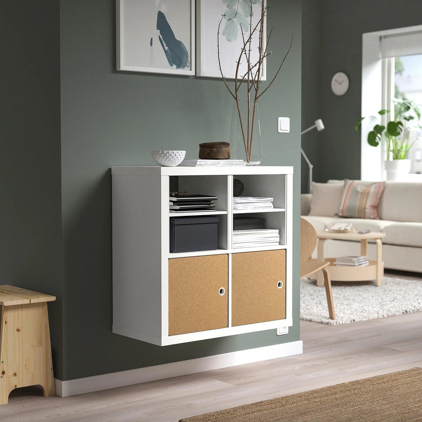 IKEA KALLAX Einsatz mit Tür Kork