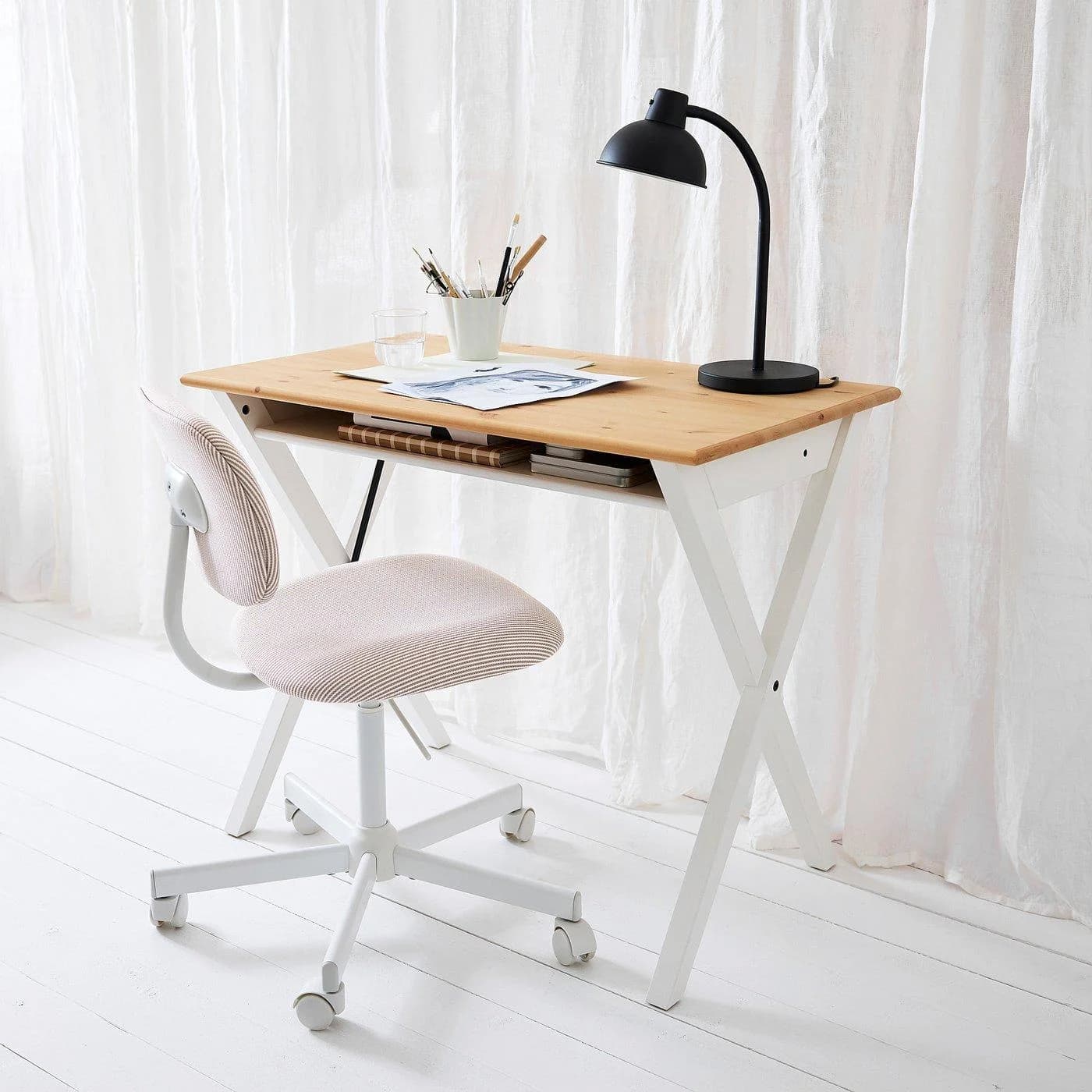 IKEA BOLLPOJKE Schreibtisch und Stuhl Weiß Holz