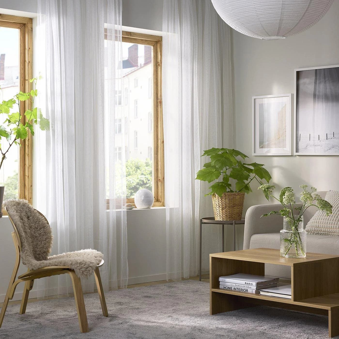 IKEA LILL Gardinenstore/2 Schals Weiß Transparent