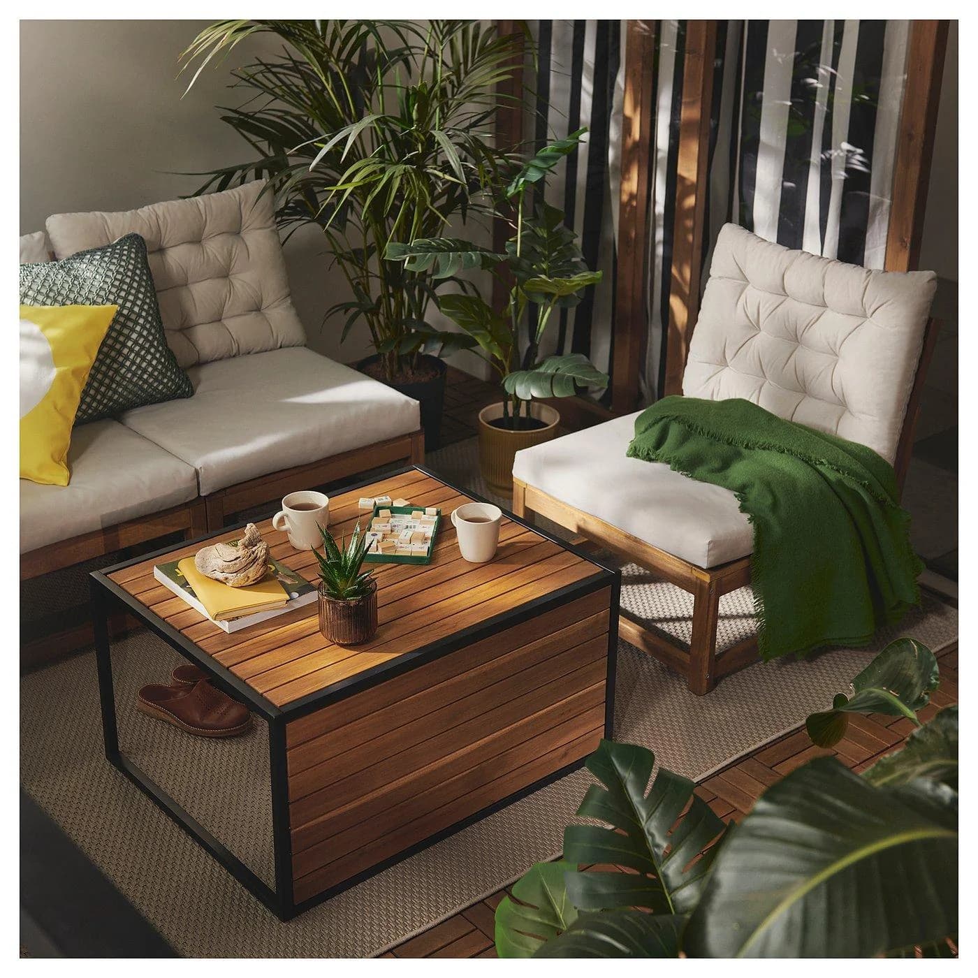 IKEA NÄMMARÖ 2er-Sofa hellbraun lasiert für Draußen