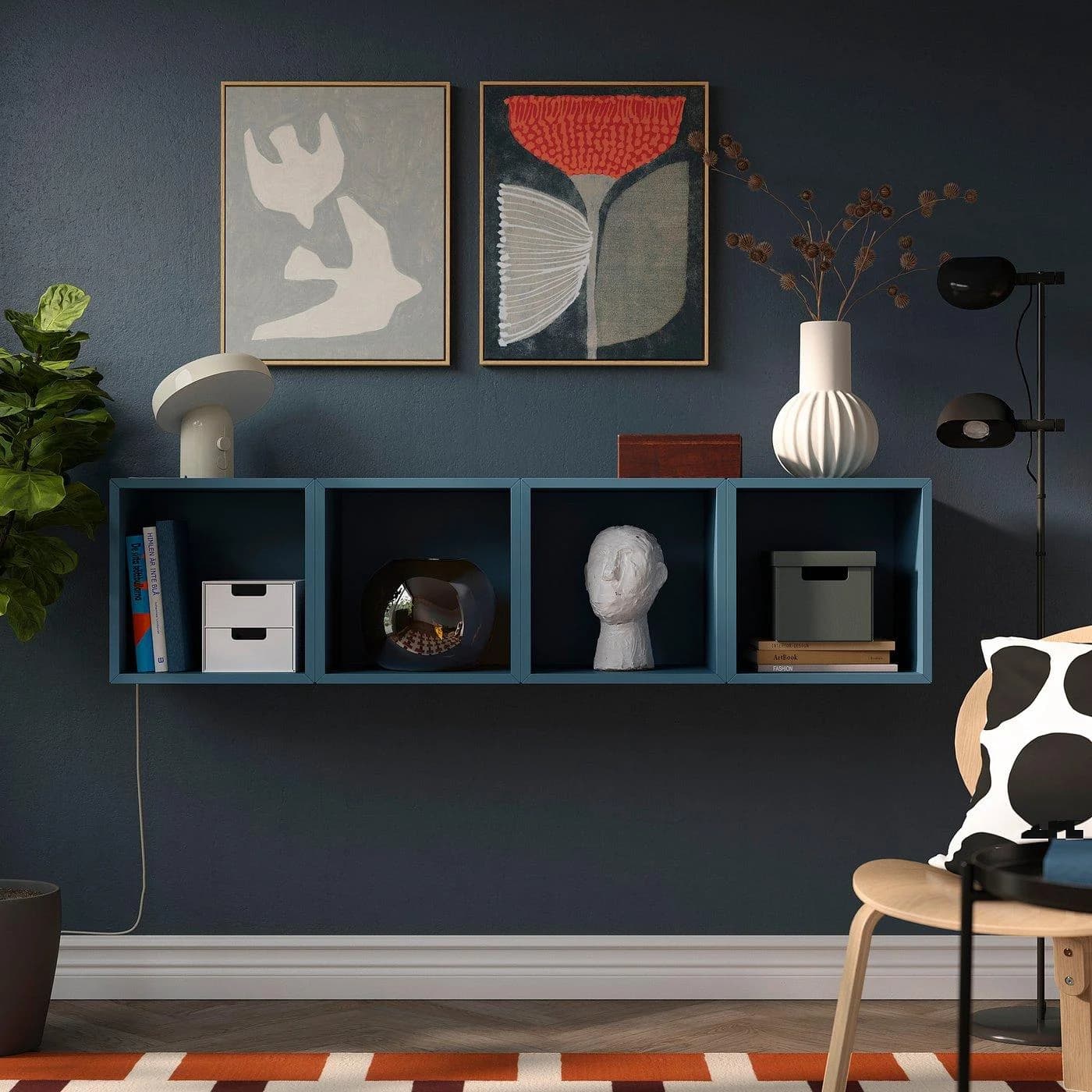 IKEA EKET Aufbewahrungskombination wandmontiert Dunkelgrau-Blau