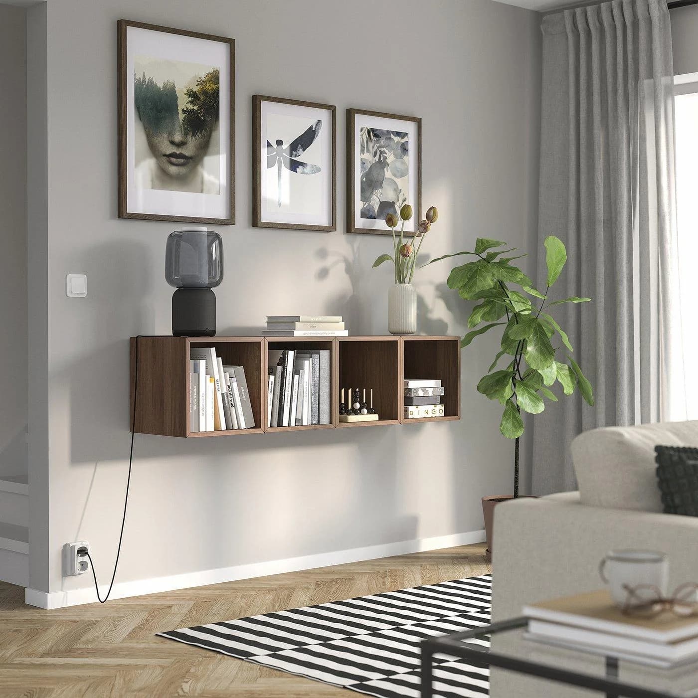 IKEA EKET Aufbewahrungskombination wandmontiert Nussbaumnachbildung