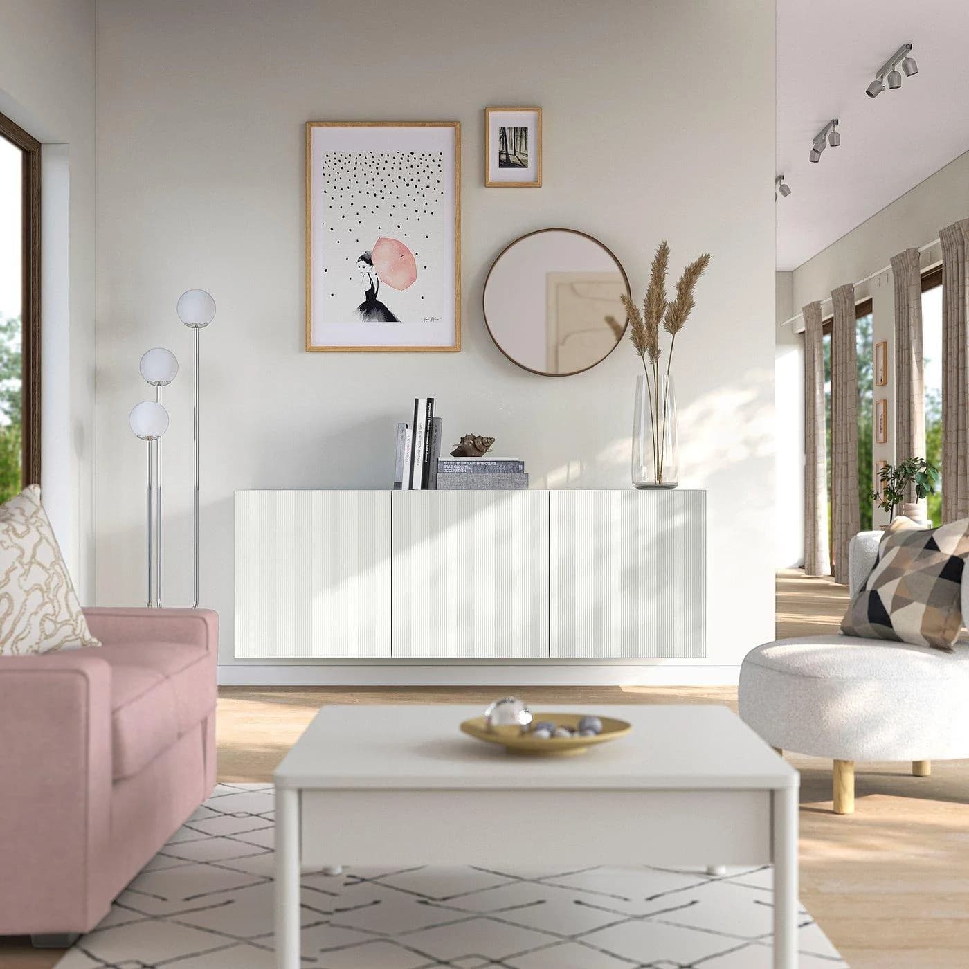 IKEA BESTÅ Schrankkombination für Wandmontage Weiß