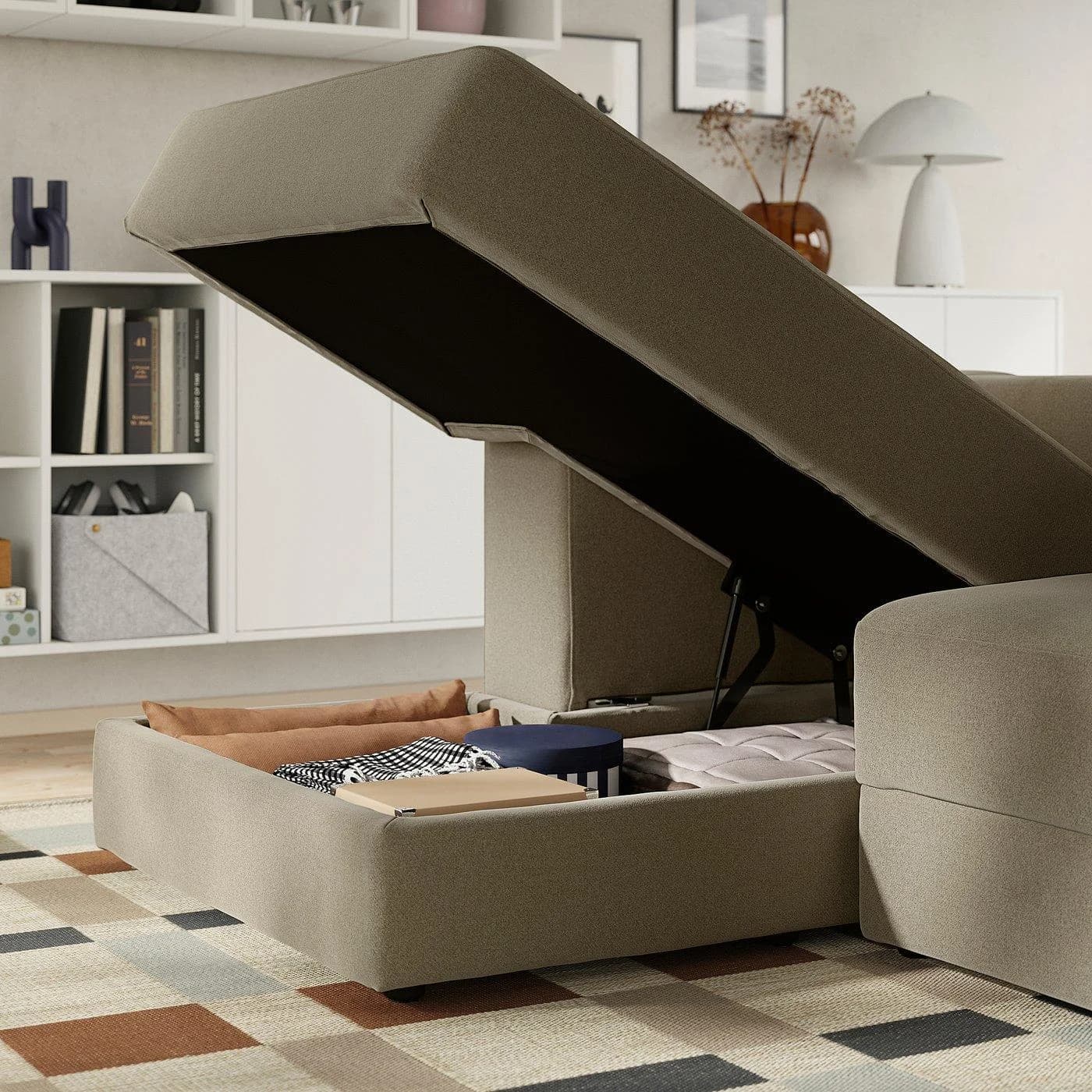 IKEA JÄTTEBO Récamierenelement links mit Armlehne Braunbeige