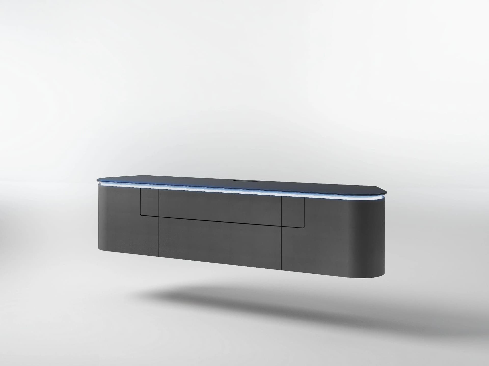 Lowboard DSIGN ESANO Anthrazit mit Push-to-Open und Soft-Close