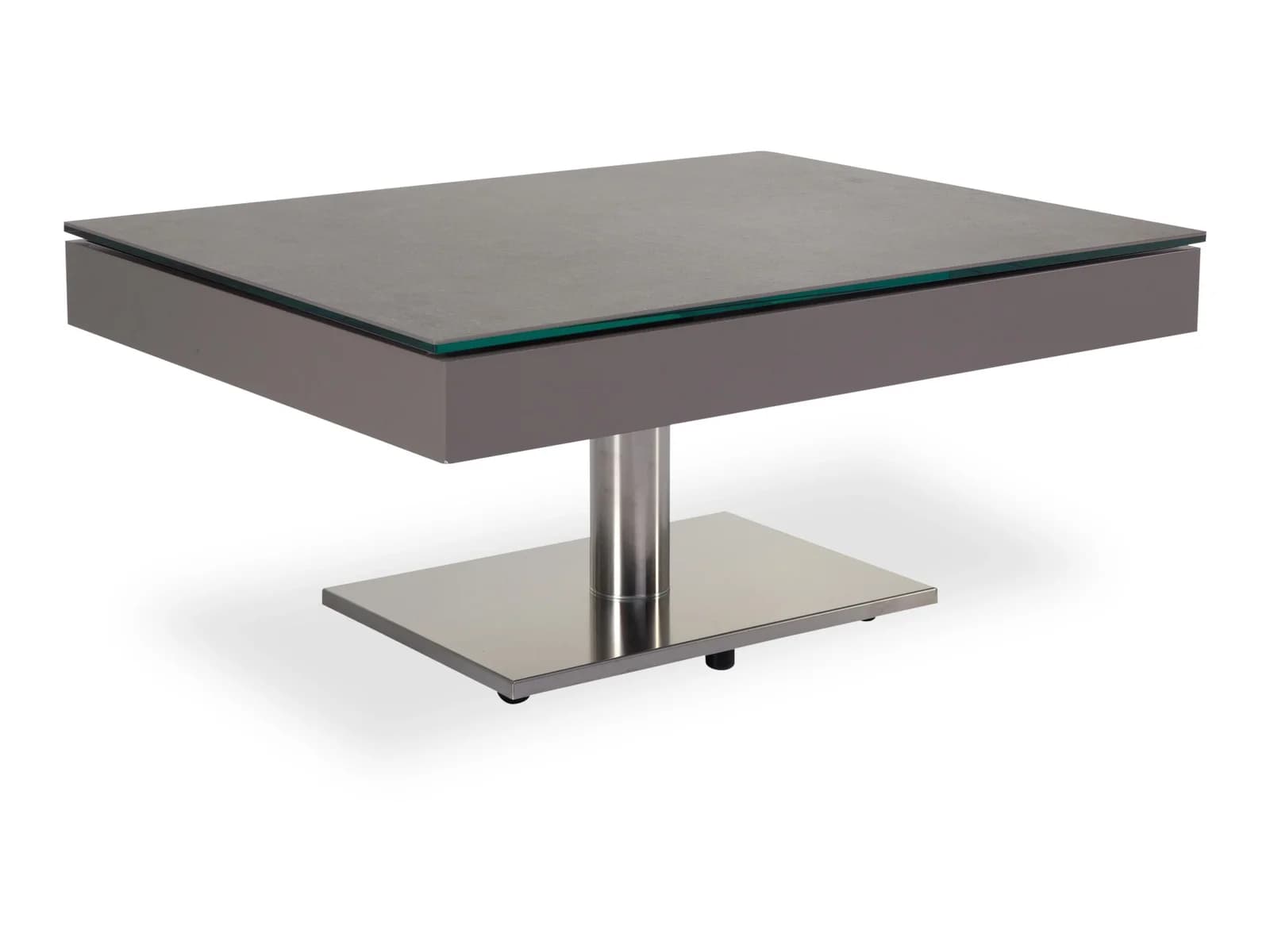 Couchtisch RONALD SCHMITT JANAS K 471 Keramik Braun Edelstahloptik