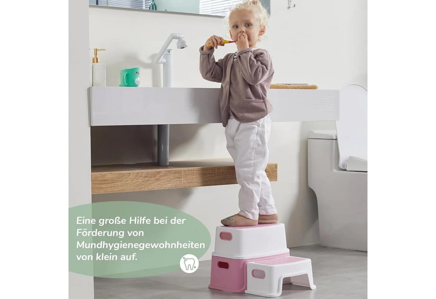 TUWENA Tritthocker Kinder 2 Stufen Rosa - Bild 3