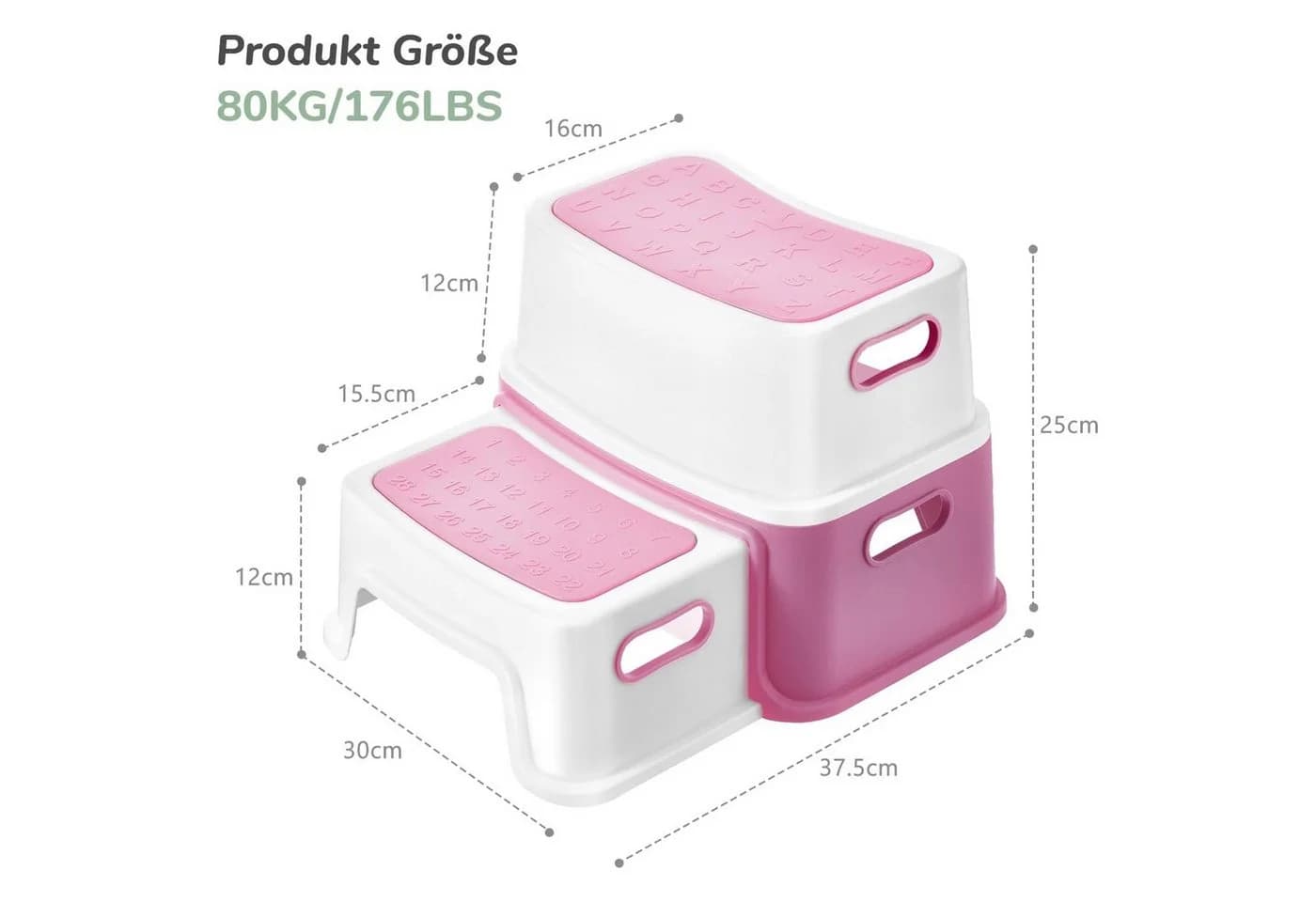 TUWENA Tritthocker Kinder 2 Stufen Rosa - Bild 5
