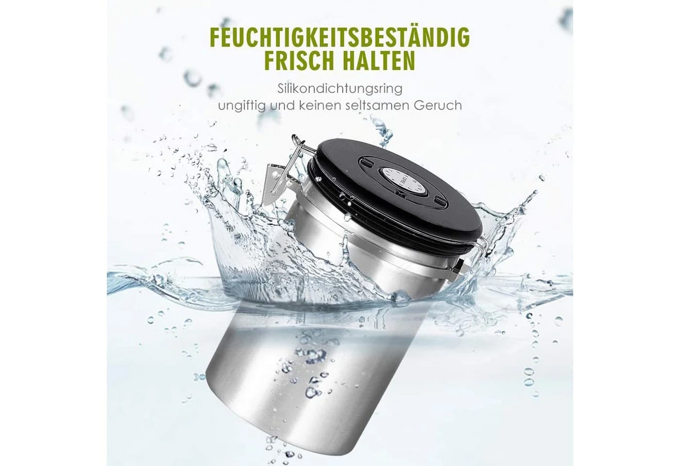 TUWENA Kaffeebehälter 1800ml Edelstahl Versiegeltes Glas - Bild 4