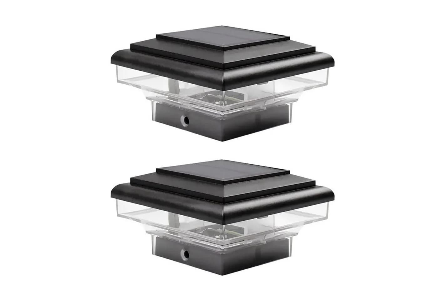 TUWENA Solar Pfostenkappe 2er Set IP65 Wasserdicht für Gartenpfosten - Bild 2