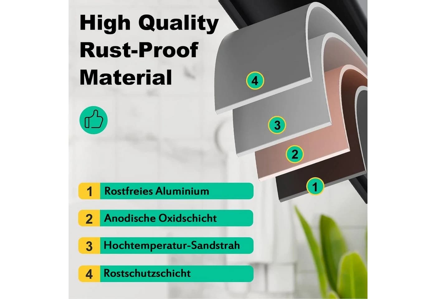 TUWENA Duschregal 2 Stück Duschablage Duschkorb Badezimmer Regal Rostfrei Duschkörbe, Ohne Bohren, Selbstklebend - Bild 3