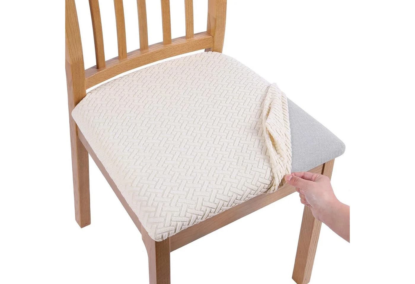 TUWENA Stuhlbezug Stretch Cremeweiß 2-er Set - Bild 2