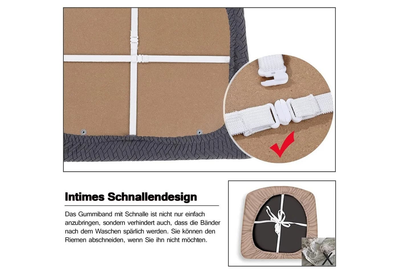 TUWENA Stuhlbezug Stretch Cremeweiß 2-er Set - Bild 4