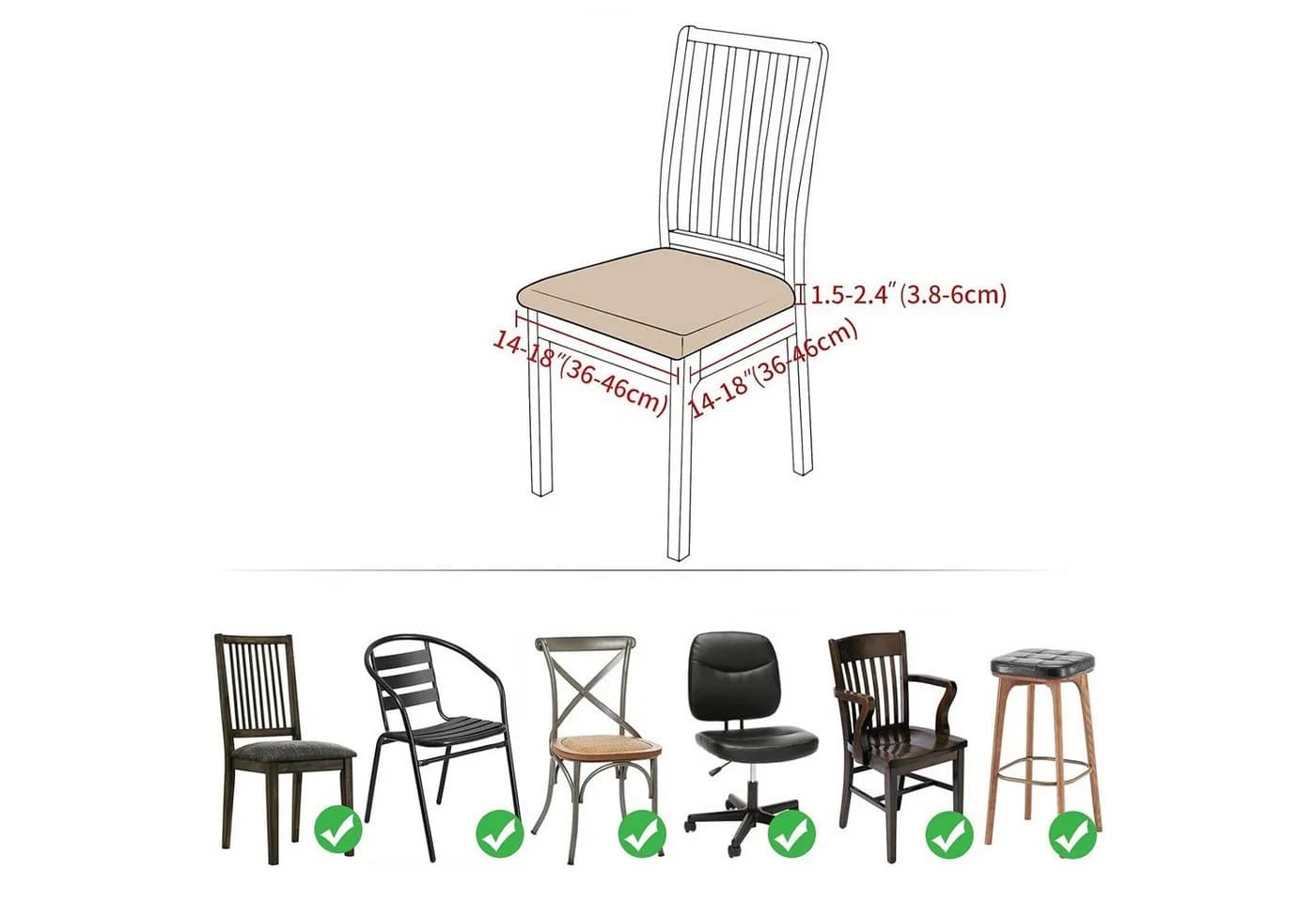 TUWENA Stuhlbezug Stretch Cremeweiß 2-er Set - Bild 5