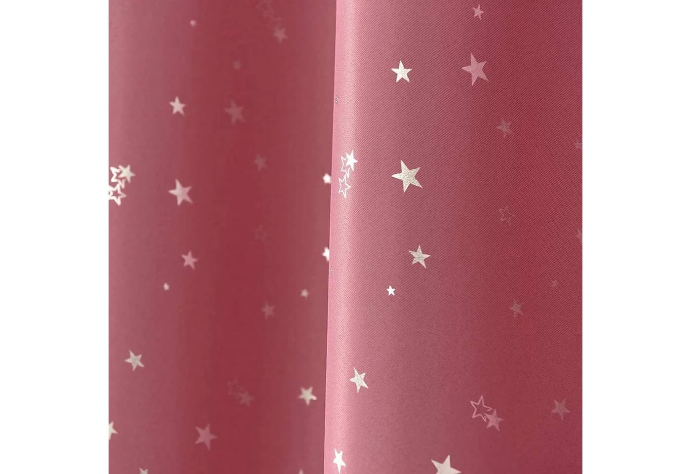 TUWENA Verdunkelungsvorhang 2er Set Rosa mit silbernen Sternen - Bild 4