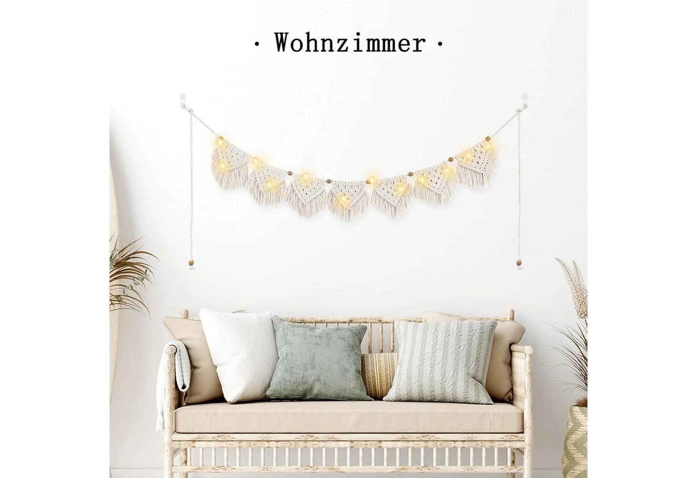 TUWENA Wandteppich Boho Deko Makramee Wandbehang