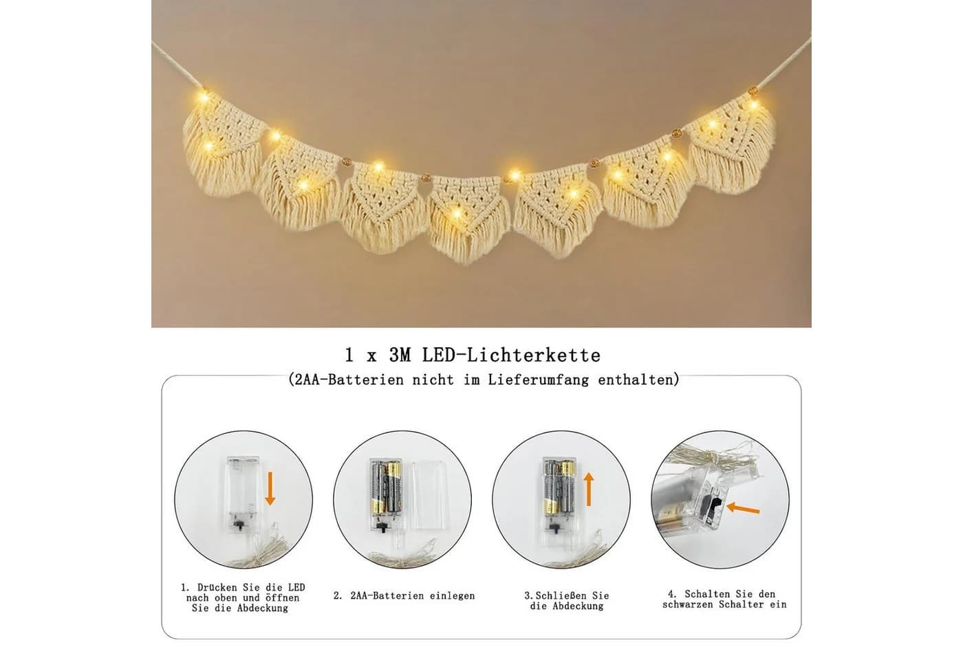 TUWENA Wandteppich Boho Deko Makramee Wandbehang - Bild 4