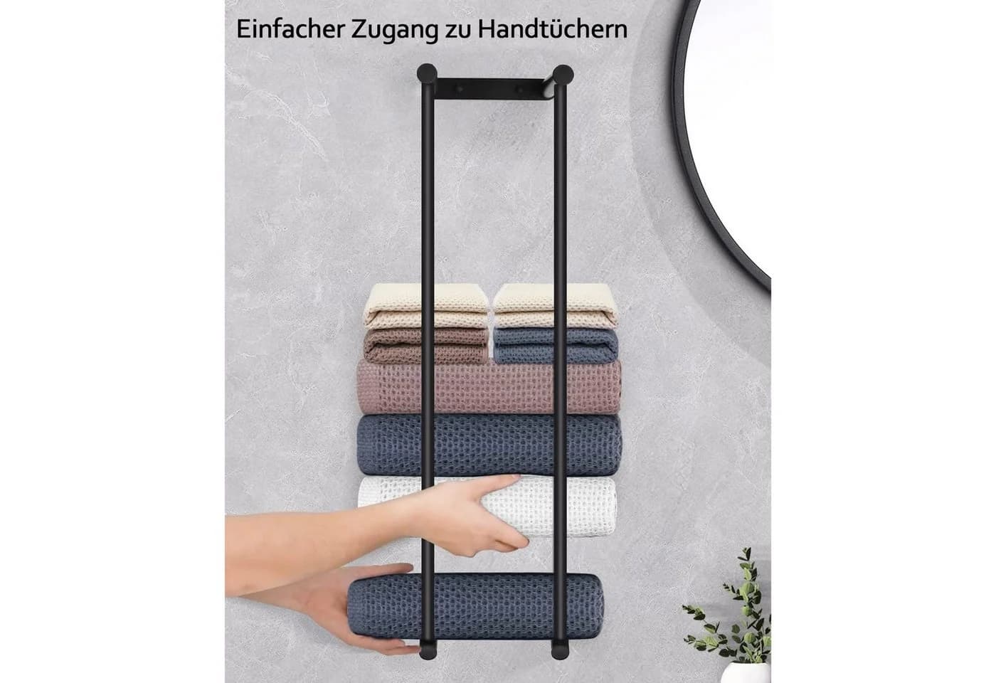 TUWENA Handtuchhalter Wand Edelstahl Hohe Kapazität - Bild 3