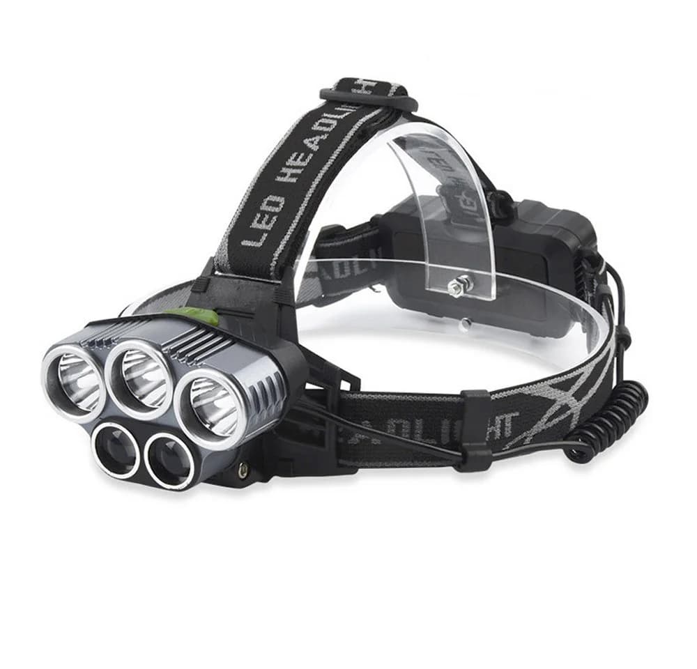 TUWENA LED Stirnlampe 5 LED 6 Modi Kopflampe Schwarz Wiederaufladbar - Bild 2