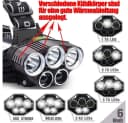 TUWENA LED Stirnlampe 5 LED 6 Modi Kopflampe Schwarz Wiederaufladbar Bild 4