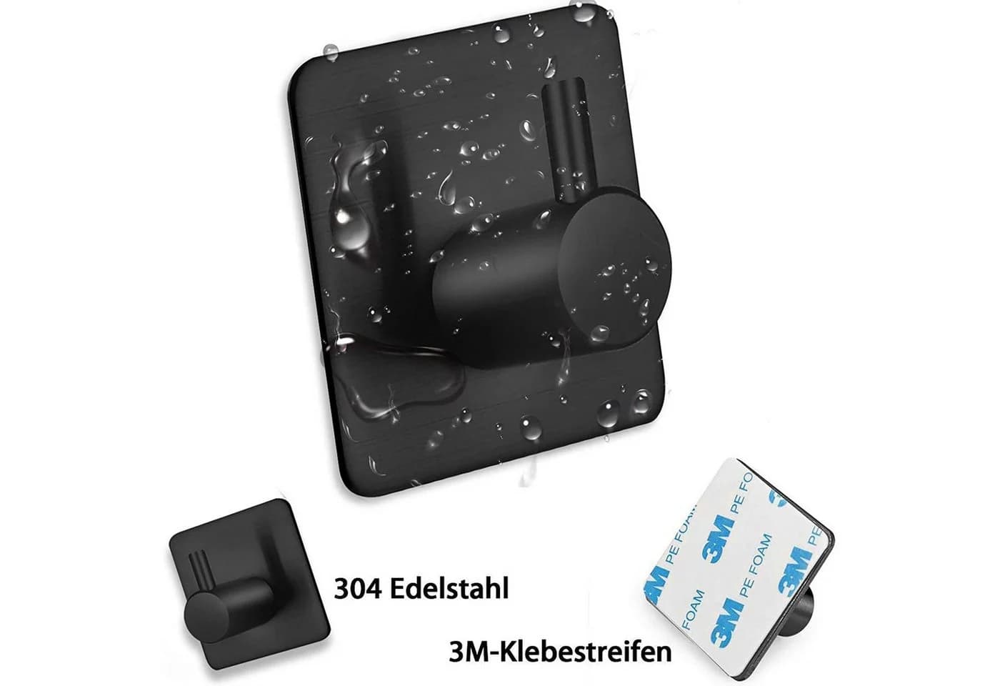 TUWENA Handtuchhaken 4 Stück Klebehaken Handtuchhalter Wandhaken Ohne Bohren aus Edelstahl