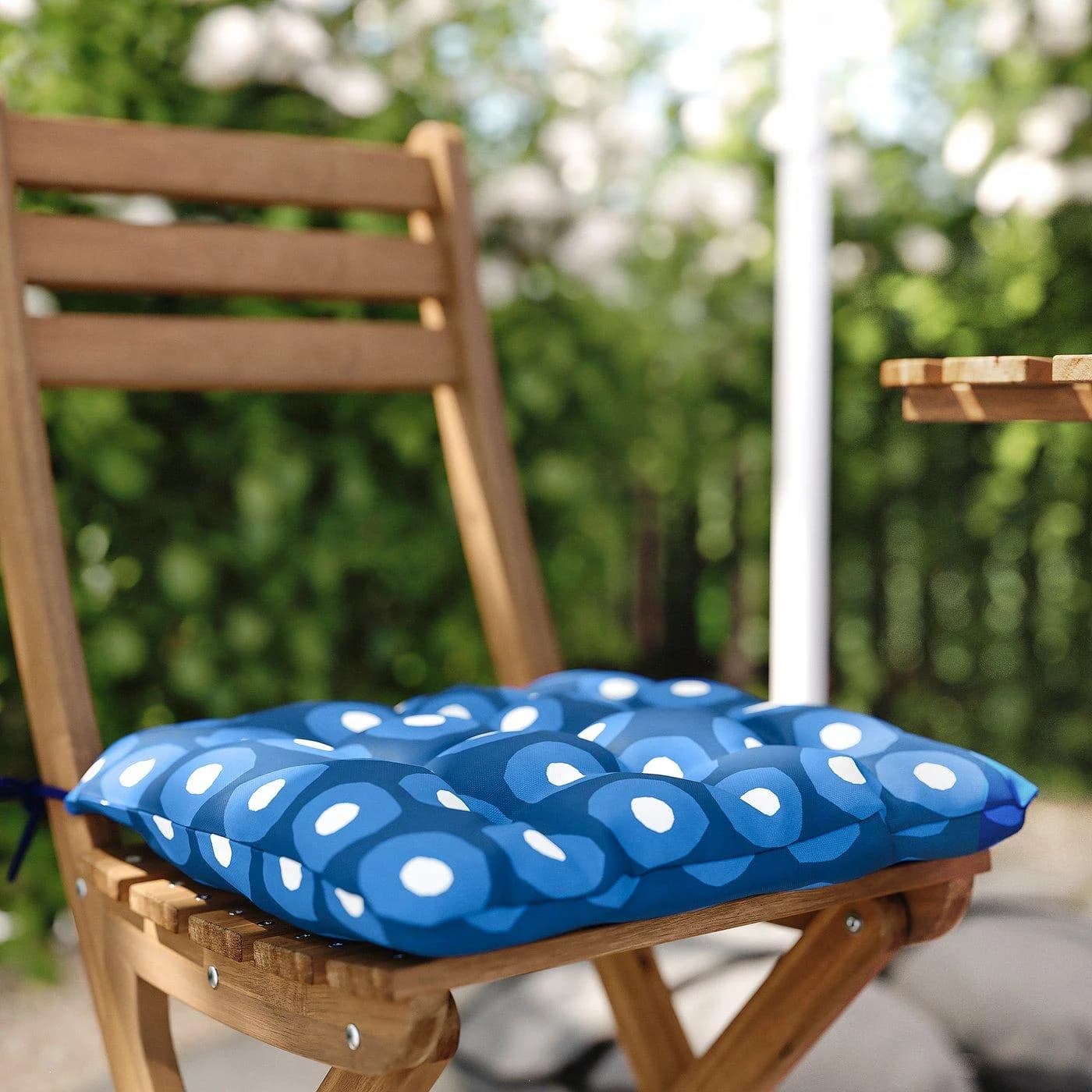 IKEA ASKHOLMEN Tisch+2 Klappstühle Außen Faltbar Dunkelbraun/Dunkelblau