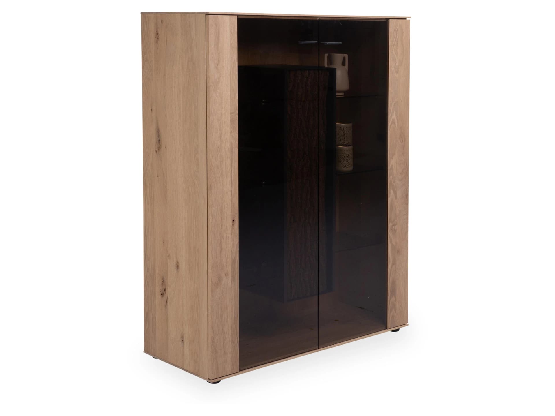 Hartmann Highboard Heda Massivholz Eiche Natur mit Rinde