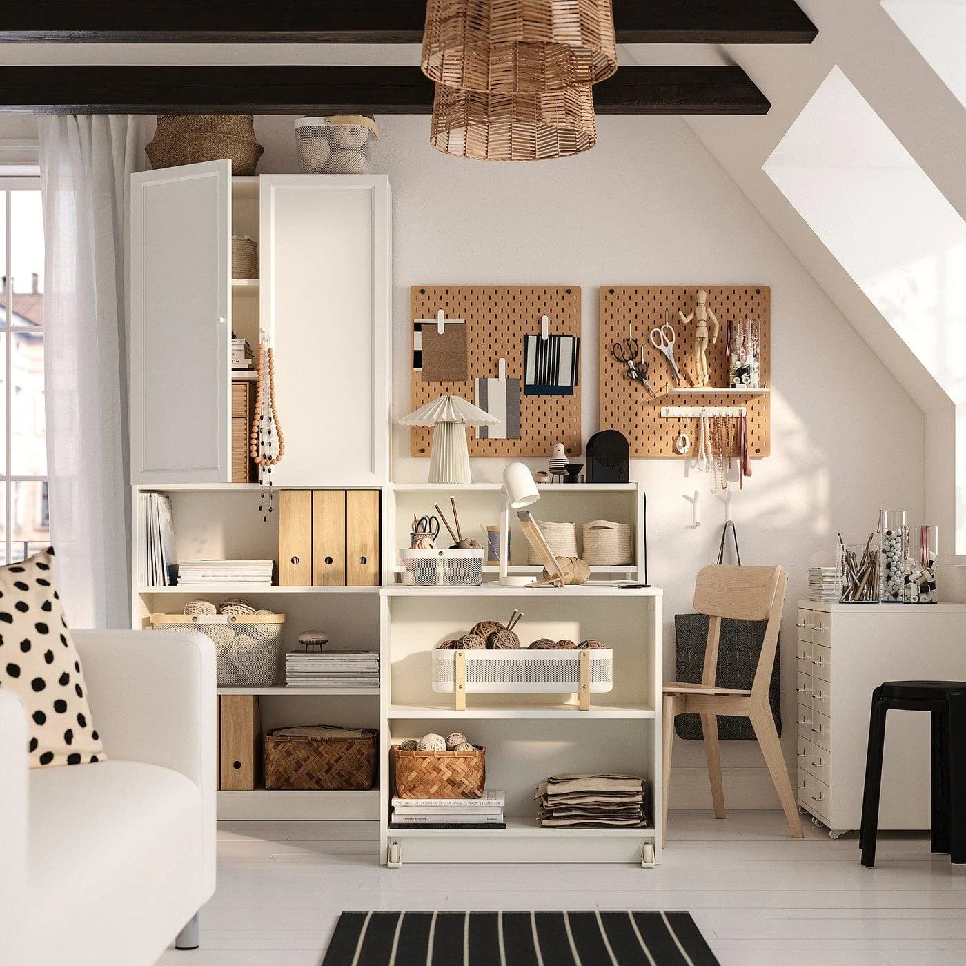 IKEA BILLY / OXBERG Bücherregalkombination mit Klapptisch Weiß