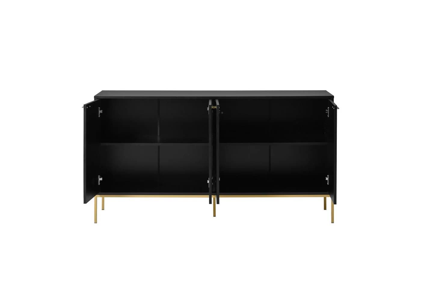 i@home Sideboard 4 Türen Schwarz/Gold Modernes Design - Bild 4